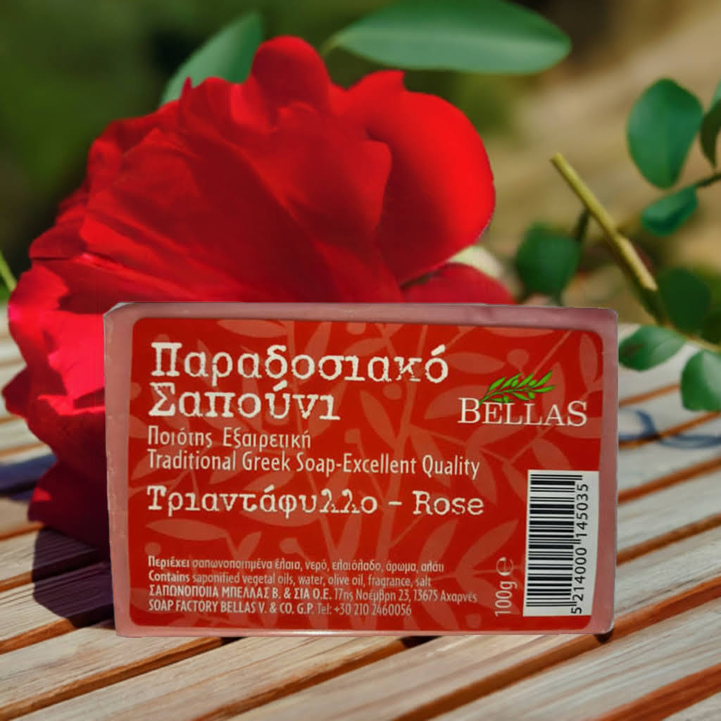Olivenölseife mit Rose aus Kreta